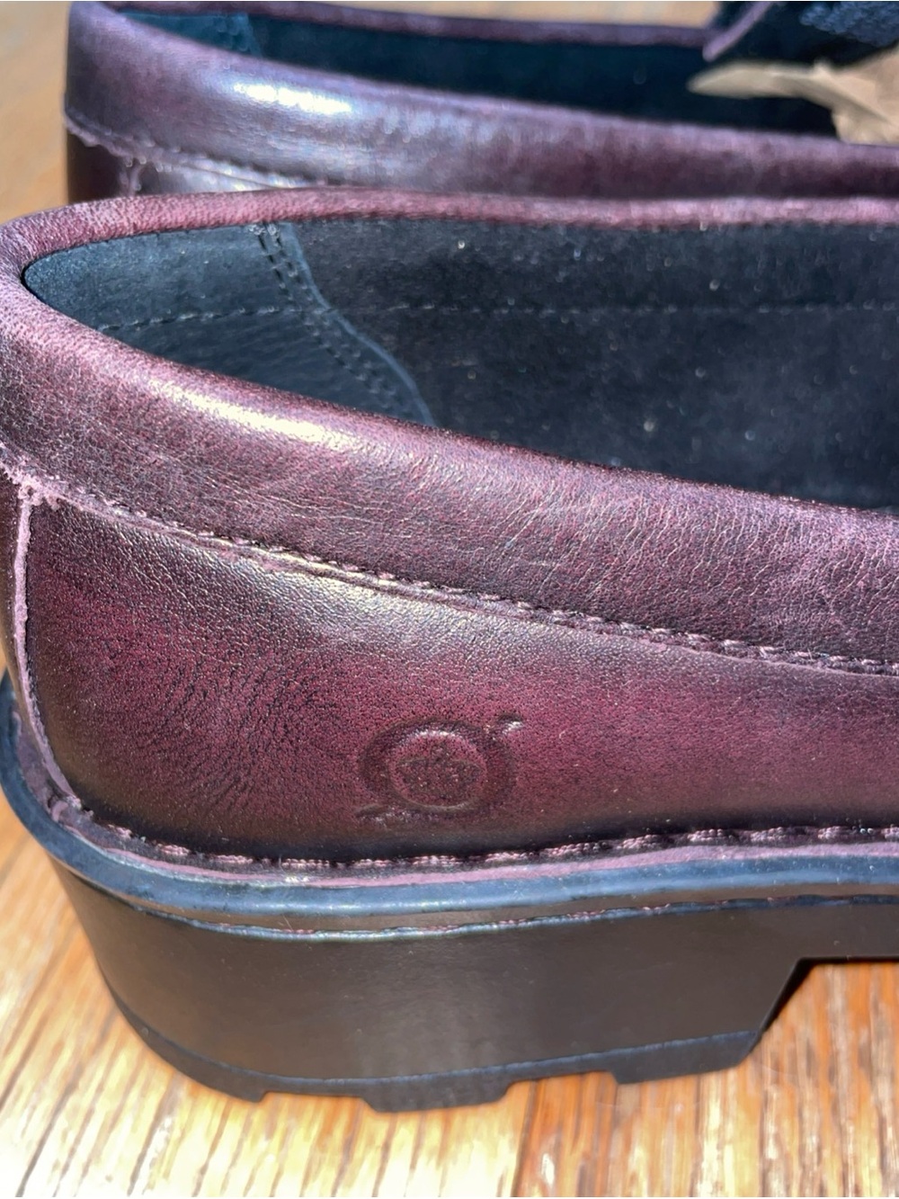Born Contessa Loafers Womens Burgundy Brown Leather Slip-On Comfort Shoes 6 NEW - Picture 3 of 7